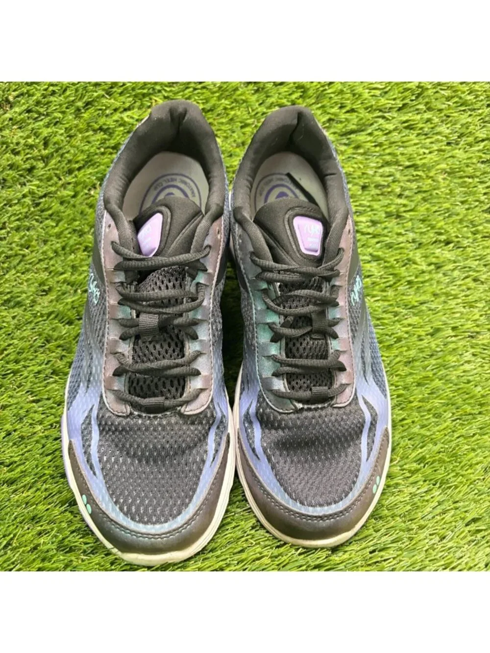 Ryka Devotion Plus 2 Womens Size 9 Black Blue Athletic Running Shoes Sneakers